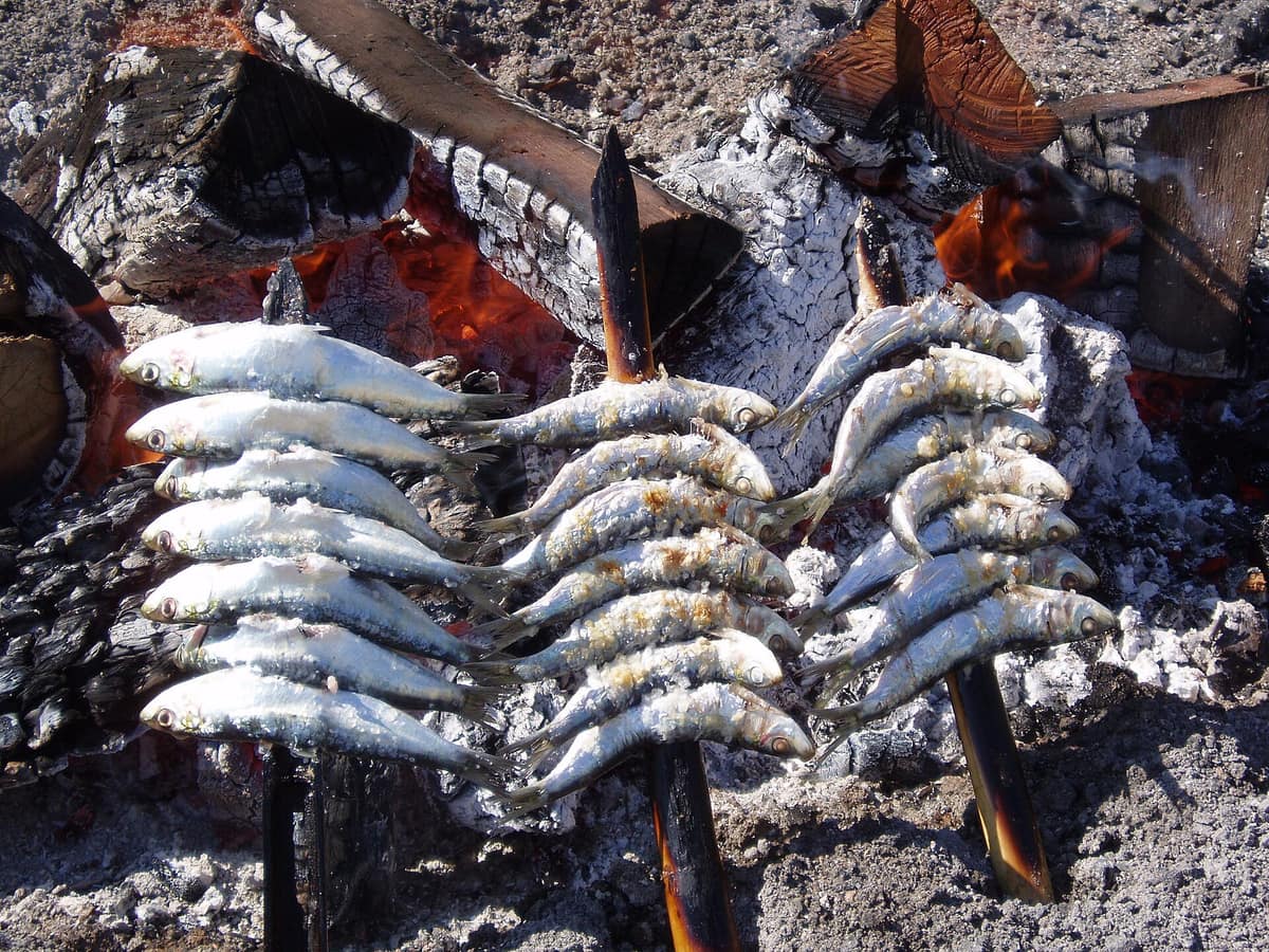 Grilled sardine espetos, Málaga
