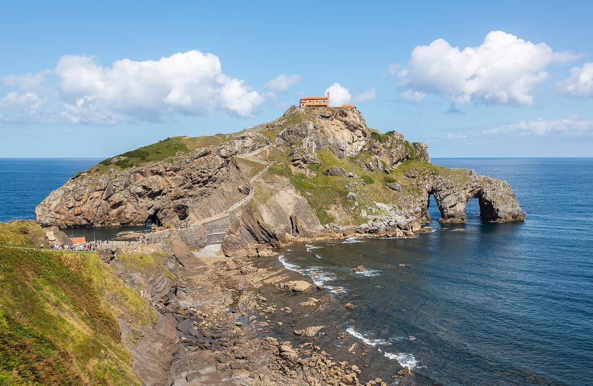 San Juan de Gaztelugatxe, the hermitage islet and its stone causeway on the Basque coast